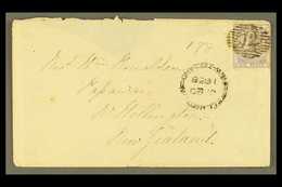 1857 6D FRANKING TO NEW ZEALAND  (Nov) Envelope Bearing 6d Lilac, SG 70, Tied By London "12" Cancel, Addressed To Papawa - Other & Unclassified