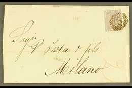 1861  (March) Neat Entire Letter To Italy, Bearing Single 6d Lilac, SG 70, Tied By London "5" Cancel, Oval Framed "PD" A - Other & Unclassified