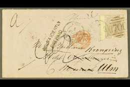 1863 6D FRANKING TO GERMANY WITH "INSUFFICIENTLY PREPAID" CACHET  (Feb) Envelope Bearing 6d Lilac, SG 70, Tied Sheffield - Other & Unclassified