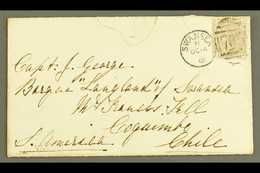 1881 (14 OCT) COVER TO CHILE  Bearing 1880 4d Grey-brown Plate 17, SG 160, Tied By Swansea Duplex, On The Back Fine "COQ - Other & Unclassified