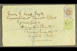 1905  (Aug) Envelope Registered To USA, Bearing ½d And 9d SG 250, Tied By Crisp Horsham Cds's, Transit And Arrival Marks - Other & Unclassified