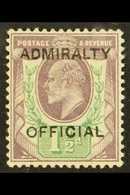 OFFICIAL  1903 1½d Dull Purple & Green, "ADMIRALTY OFFICIAL" Ovpt, SG O103, Fine Mint. For More Images, Please Visit Htt - Other & Unclassified