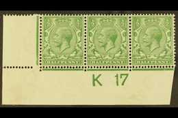 1912-24  ½d Green With COLOURED MARK ON RIGHT DOLPHIN'S EYE Variety (Pl. 43, R. 20/2), SG Spec N14k, Within Fine Never H - Other & Unclassified