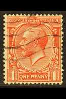1912-24  1d Bright Scarlet "Q" FOR "O" Variety (Control T 22, R. 4/11), SG 357ab (SG Spec N16i), Fine Used With Wavy Lin - Other & Unclassified