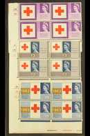 1963  Red Cross Centenary Phosphor Cylinder Block Set, SG 642p/44p. Never Hinged Mint Rare Set  (3 Blocks Of 4) For More - Other & Unclassified