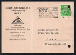 A6217 - Alte Postkarte - Bedarfspost - Gera - Ernst Zimmermann Eisengroßhandlung 1941 Als Rechnung - Gera