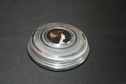 Ancienne Boite Ronde Poudre? Aluminium Ciselé Poli Médaillon Femme Fin XIX ème - Boîtes/Coffrets