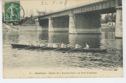 SPORTS - AVIRON - ASNIERES - Equipe Du "ROWING CLUB" Au Pont D'Asnières - Rowing