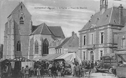 CPA 51 ESTERNAY L EGLISE ET PLACE DU MARCHE Animée - Esternay