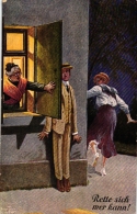 Mann Und Frau, Liebespaar, Von Der Mutter Beobachtet, Sign. Arthur Thiele, Um 1910 - Thiele, Arthur