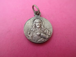 Mini Médaille Religieuse Ancienne /Coeur De Jésus / Vierge Et Enfant/LASSERE /Fin XIXéme CAN492 - Religion & Esotericism