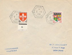 Algérie Cachet Agence Postale "" SIDI-LADJEL S.A.S 5/9/61 "" Sur Lettre Obl Blasons France - TB - War Of Algeria