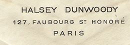 Enveloppe - Colonel Halsey Dunwoody - 127 Faubourg St Honoré à Paris - US Army, Orly, American Airlines - Altri & Non Classificati