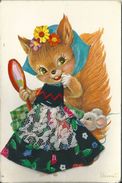 PETITE CHATTE   BELLE ROBE    BRODEE - Animaux Habillés