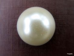 1 Cabochon Blanc Imitation Perle De Culture Environ 20x10mm En Résine - Perle