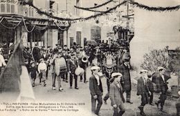 Delcampe - TULLINS FURES FETES MUTUALISTES DU 31/10/1909 DEFILE DES SOCIETES ET DELEGATIONS A TULINS LA FANFARE "L'ECHO DE LA VALLE - Tullins