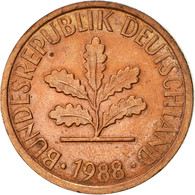 Monnaie, République Fédérale Allemande, Pfennig, 1988, Karlsruhe, TTB, Copper - 1 Pfennig