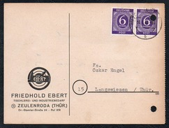 A6228 - Alte Postkarte - Bedarfspost - Zeulenroda - Friedhold Ebert Tischlerei Nach Langewiesen 1947 SBZ - Zeulenroda