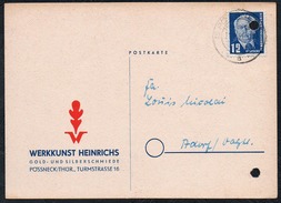 A6237 - Alte Postkarte - Bedarfspost - Pössneck - Pößneck - Werkkunst Heinrichs Gold Und Silberschmiede 1950 - Poessneck