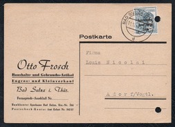 A6245 - Alte Postkarte - Bedarfspost - Bad Sulza - Otto Frosch Hasuhalt Und Gebrauchtwaren Nach Adorf 1948 SBZ - Bad Sulza