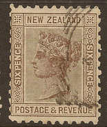NZ 1882 6d Brown SSF P11 (coarse) SG 243b U #AAA23 - Used Stamps
