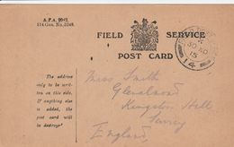 Grande Bretagne Carte Militaire 1915 - Postmark Collection