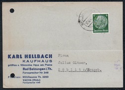 A6265 - Alte Postkarte - Bedarfspost - Bad Salzungen - Karl Hellbach Kaufhaus Nach Zöblitz 1940 - Bad Salzungen