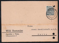 A6269 - Alte Postkarte - Bedarfspost - Apolda - Willi Rammler Nach Zeitz - 1946 SBZ - Apolda