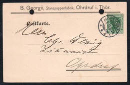 A6079 - Alte Postkarte - Bedarfspost - Ohrdruf - B. Georgii - Stanzpappenfabrik 1915 - Gotha