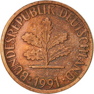 Monnaie, République Fédérale Allemande, Pfennig, 1991, Karlsruhe, TTB, Copper - 1 Pfennig