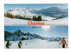 Suisse: Charmey En Gruyere, Le Ski à Vounetz Et Vue Generale (17-1475) - Charmey