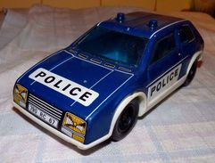 RARE ANCIENNE VOITURE DE POLICE JOUSTRA A FRICTION EN TOLE ROULANTE 19 Cm BE - Jouets Anciens