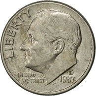 Monnaie, États-Unis, Roosevelt Dime, Dime, 1987, U.S. Mint, Denver, TTB+ - 1946-...: Roosevelt