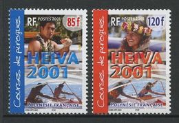 POLYNESIE 2001 N° 645/646 ** Neufs MNH Superbes  Cote  5 € Heiva 2001 Courses De Pirogues Bateaux Boats - Unused Stamps