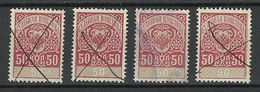 RUSSLAND RUSSIA Ca 1890 Gerichtsteuer Court Fee 50 Kop, 4 Exemplares, O - Steuermarken