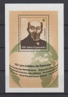 MiNr. 3106 (Block 87) Deutschland Deutsche Demokratische Republik    1987, 7. Juli. Blockausgabe: 100 Jahre Esperanto. - 1981-1990