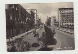 CAGLIARI - VIA DANTE - VIAGGIATA 1957 - FORMATO GRANDE CON AUTO D'EPOCA - POSTCARD - Cagliari