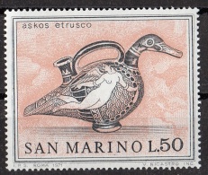 840 San Marino 1971 Arte Etrusca : Askos Nuovo MNH - Archaeology
