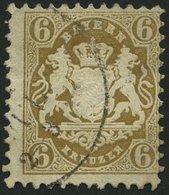 BAYERN 24X O, 1870, 6 Kr. Lebhaftockerbraun, Wz. Enge Rauten, Etwas Dezentriert, Pracht, Mi. 90.- - Andere & Zonder Classificatie