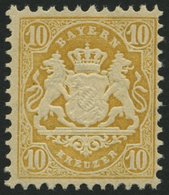 BAYERN 35 **, 1875, 10 Kr. Dunkelchromgelb, Postfrisch Kabinett, Mi. 85.- - Sonstige & Ohne Zuordnung