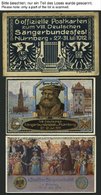 BAYERN PP27C65/01-07 BRIEF, Privatpost: 1912, 8. Deutsches Sängerbundfest, 7 Karten Komplett, Mit Blauschwarzem Schmuckk - Andere & Zonder Classificatie