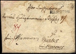 HAMBURG VORPHILA 1806, HAMBURG, L1 Auf Kleinem Damenbrief Mit Inhalt Von Aralsundh Nach Münster Bei Hannover, Handschrif - Otros & Sin Clasificación