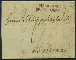 HAMBURG-VORPHILA 1808, HAMBOURG. 4., L2 Auf Brief Nach Bordeaux, Pracht - Altri & Non Classificati