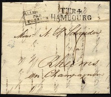 HAMBURG - THURN UND TAXISCHES O.P.A. 1828, TT.R.4. HAMBOURG, L2 Auf Forwarded-Letter Von Malmö über Copenhagen Nach Rhei - Altri & Non Classificati