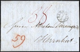 HAMBURG-VORPHILA 1847, HAMBURG, K1 Auf Brief Nach Herrenhut, Pracht - Prephilately