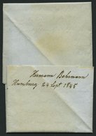 HAMBURG VORPHILA 1845, HAMBURG, L2 Auf Begleitbrief Nach Kaltenhof Bei Dassow, Pracht - Prephilately