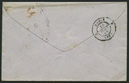 HAMBURG - GRENZÜBERGANGSSTEMPEL 1855, 6, L1 Und K1 HAMBURG TH. & T. Auf Kleinem Brief Nach Paris, Roter Tour-Stempel, Pr - Préphilatélie