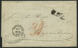 HAMBURG - GRENZÜBERGANGSSTEMPEL 1860, B.2.R., L1 Auf Brief Von Brüssel (K1) Nach Copenhagen, Rückseitiger Ankunftsstempe - Préphilatélie