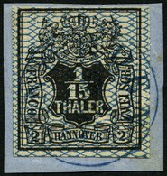 HANNOVER 11 BrfStk, 1856, 1/15 Th. Schwarz/grauultramarin NORDEN, Prachtbriefstück, Mi. (100.-) - Hannover