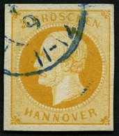 HANNOVER 16a O, 1859, 3 Gr. Gelborange, Pracht, Mi. 85.- - Hannover